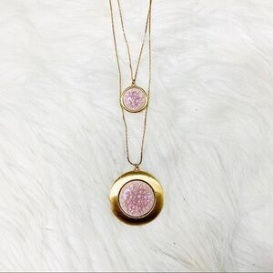 Francescas Purple Geode Layered Necklace